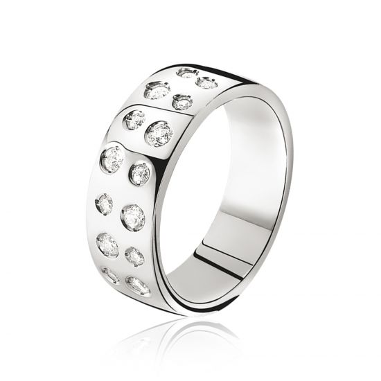 ZINZI silberner Ring weiß ZIR574