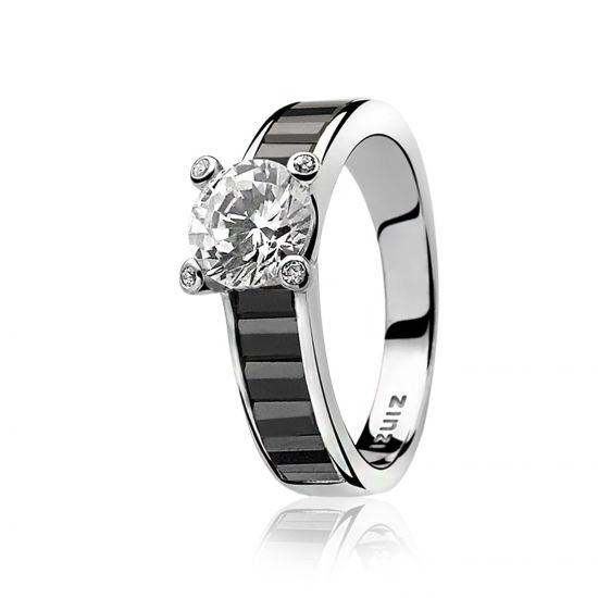 ZINZI silberner Ring schwarz ZIR775Z