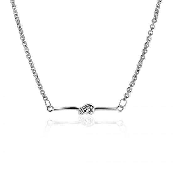 ZINZI Silber Jasseron-Kette mit Stäbchen und Knoten 43-45cm ZIC-BF99