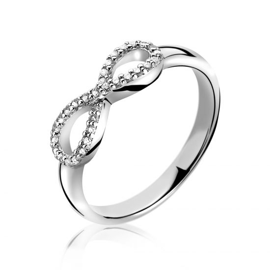 ZINZI silberner Ring infinity weiß ZIR1065Z