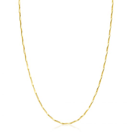 ZINZI zlv. collier gg.verg. gedraaide schakels 45cm