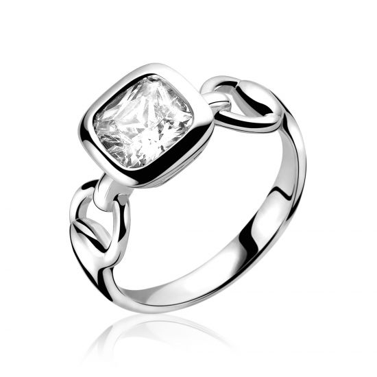 ZINZI silberner Ring weiß ZIR994