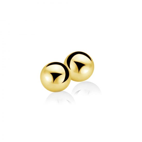 Zinzi silberne Ohrstecker glatt Kugel 6mm gelb vergoldet ZIO808G