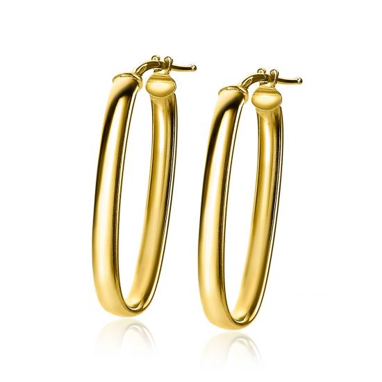 ZINZI silberne Ohrringe 14K gelb vergoldet 35x17mm oval ZIO2164G