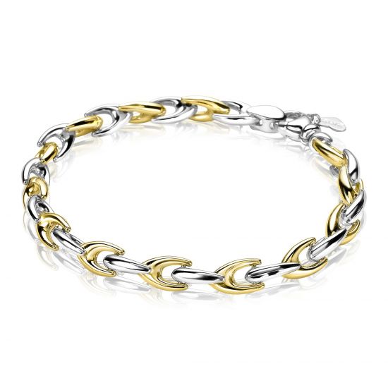 ZINZI silbernes Gliederarmband gelb vergoldet 6,4mm breit 20cm ZIA1641BG