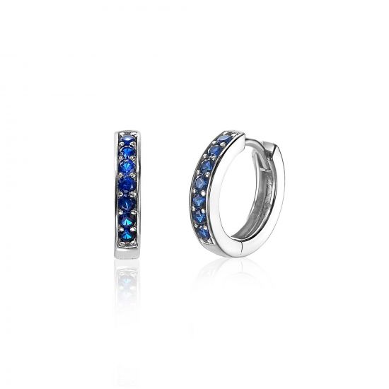 Zinzi silberne Ohrringe 15 x 3mm dunkelblau ZIO191DB