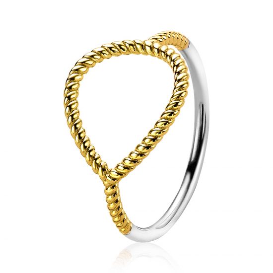ZINZI silberner Ring gelb vergoldet Tropfenform ZIR2046G