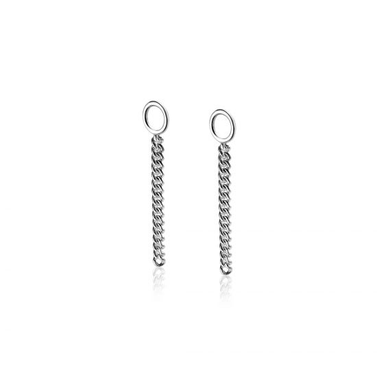 ZINZI silberne Ohrhänger Gourmet Kette 30mm ZICH1694