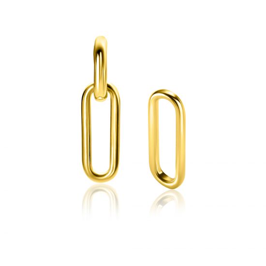 ZINZI zlv. oorbedels gg.verg. paperclip glad 18mm