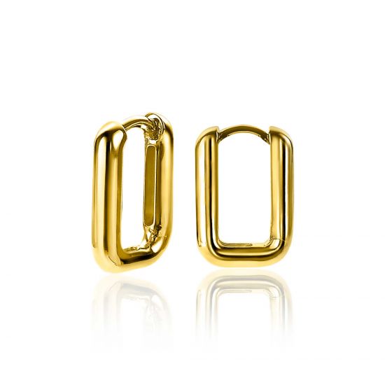 ZINZI silbernes Luxus Ohrringe 14K gelb vergoldet 18x3mm ovale Form ZIO2222G