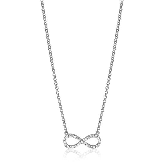 Zinzi silberne Kette Infinity weiß 42-45cm ZIC1065