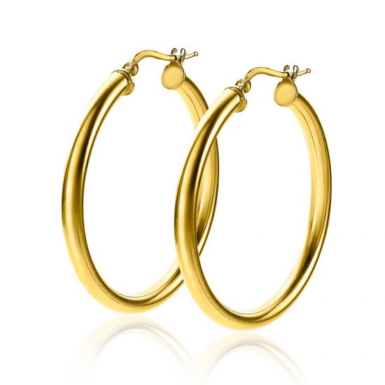 ZINZI silberne Ohrringe 14K gelb vergoldet 36x3mm rund ZIO2179G