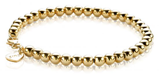 ZINZI silbernes Kugelarmband gelb vergoldet 4mm breit 17-20cm ZIA1010G