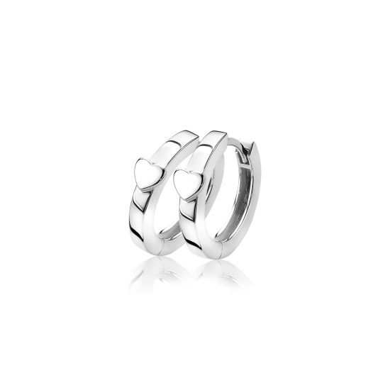 ZINZI silberne Kreolen 15 x 3mm Herz ZIO1508