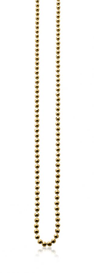 45cm ZINZI Silberkette gelbvergoldete Kugeln 2mm ZI45BOLG