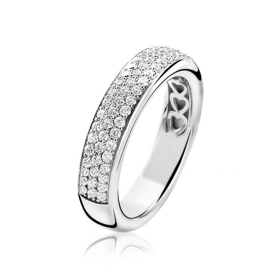ZINZI silberner Ring weiß  ZIR1183