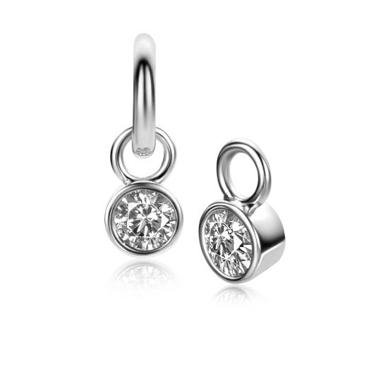 ZINZI zlv.oorbedels birthstones wit cz.