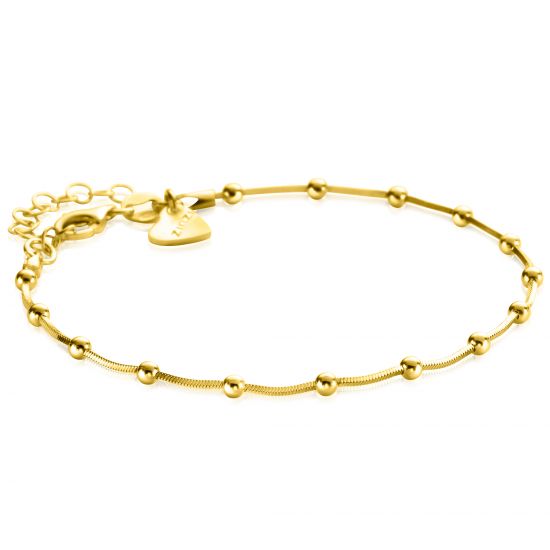 ZINZI zlv. gg.verg.slangenarmband met bolletjes