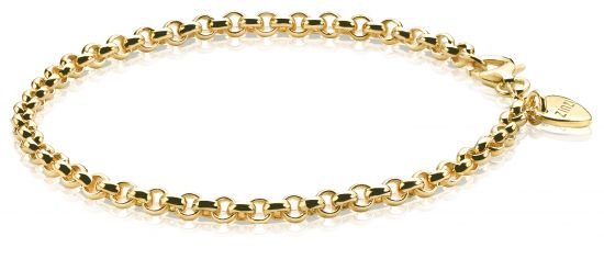 ZINZI silbernes Jasseron Armband gelb vergoldet 5mm breit 19cm ZIA1009G