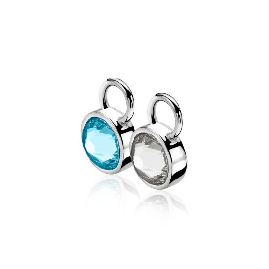 ZINZI silberne Ohrhänger blau  weiß ZICH1006A