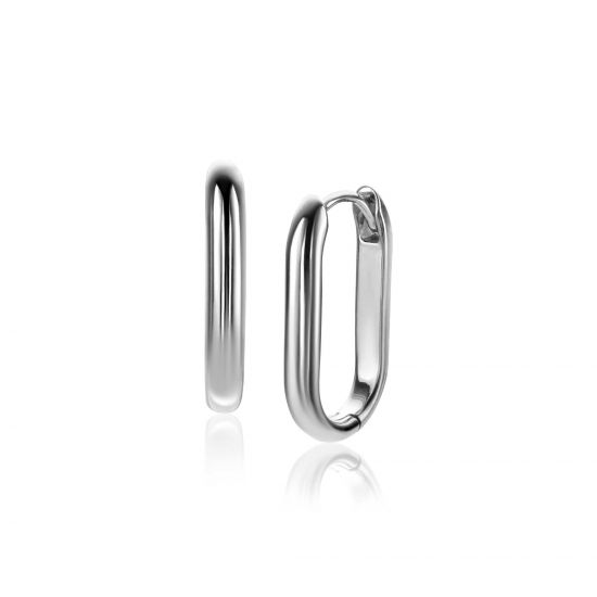 20mm ZINZI Silber Creolen in ovaler Form mit runder Röhre 3mm breit ZIO2605