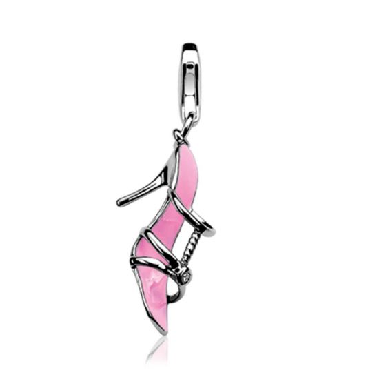 Zinzi silberner Anhänger Sandale rose  CHARMS162