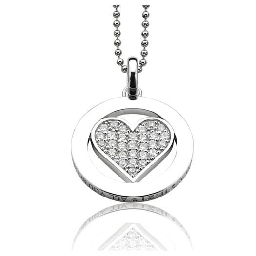 ZINZI silberner Anhänger Herz weiß 25mm LOVE H03