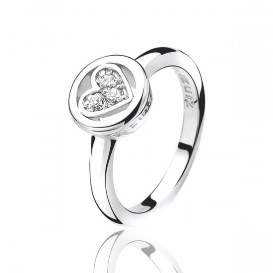 ZINZI silberner Ring Herz weiß LOVER3
