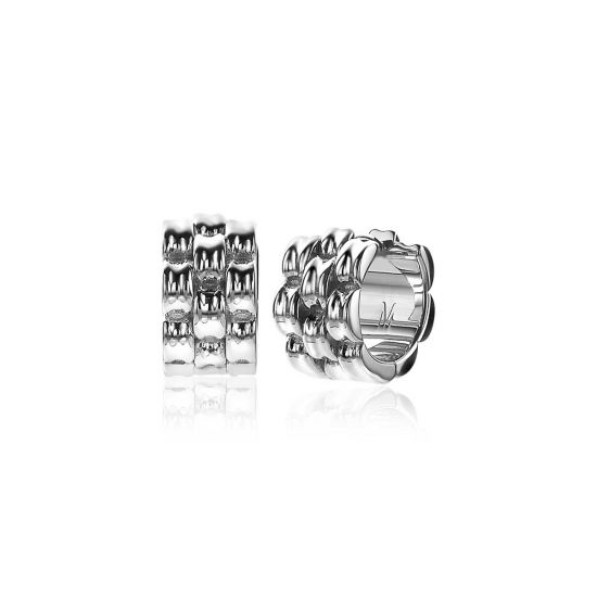 "Mart Visser by ZINZI silberne breite Gliederohrringe mit luxuriösem Scharnierverschluss  15 x 8mm MVO22"