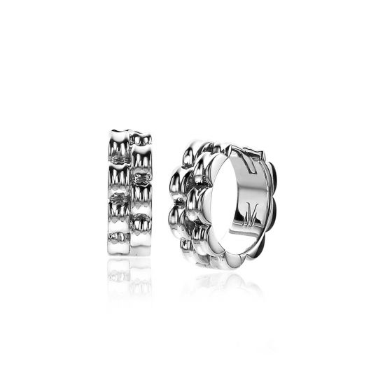"Mart Visser by ZINZI Silberne Gliederohrringe mit luxuriösem Scharnierverschluss 16 x 5 mm  MVO23"