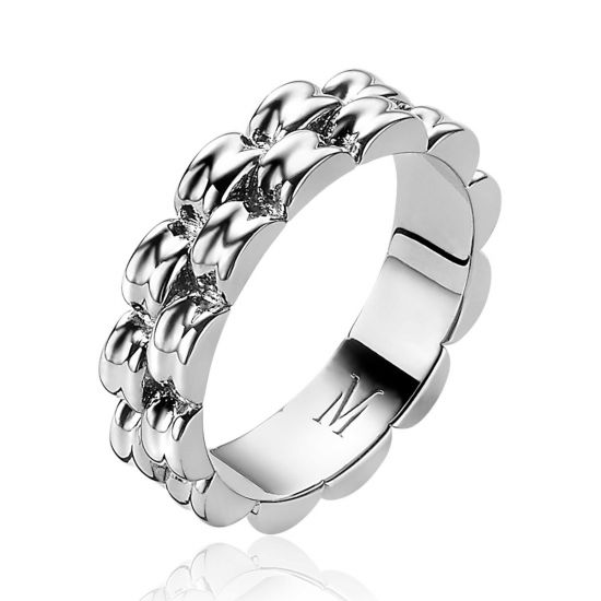 "Mart Visser by ZINZI Silber breiter Gliederring 5,5 mm breit MVR23"