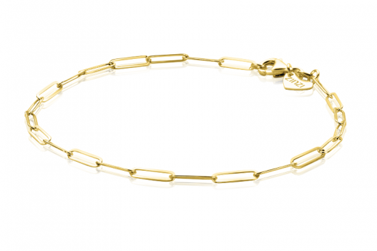ZINZI Gold 14 Karat Gold Armband mit Paperclip Gliedern 2,2 mm breit ZGA296