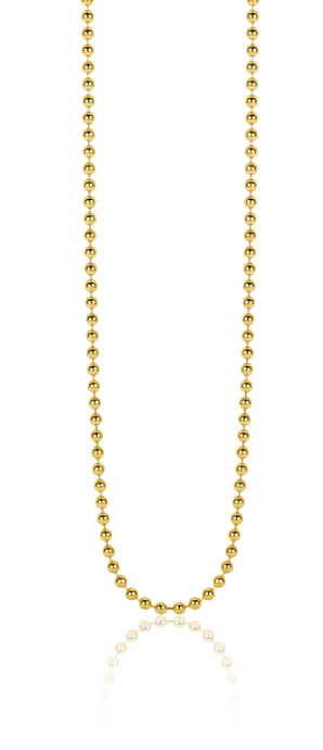 ZINZI Gold 14 Karat Gold Kugelkette 1,3 mm breit und 43cm lang  ZGC292