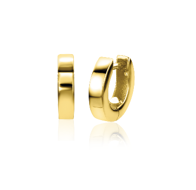 ZINZI Gold 14 Karat goldene Ohrringe viereckig rohrförmig Luxusverschluss 10 x 2,3mm ZGO303