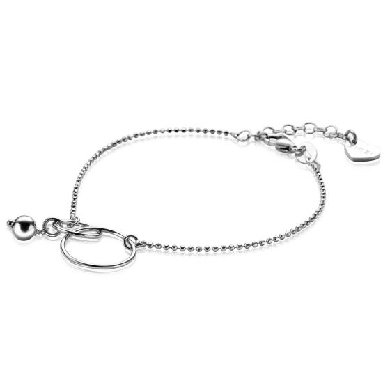 ZINZI zlv. armband 2x ronde vorm en bol
