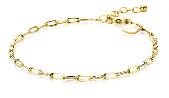 ZINZI silbernes Armband 14K gelb vergoldet 2,5mm paperclip Glieder ZIA2150G