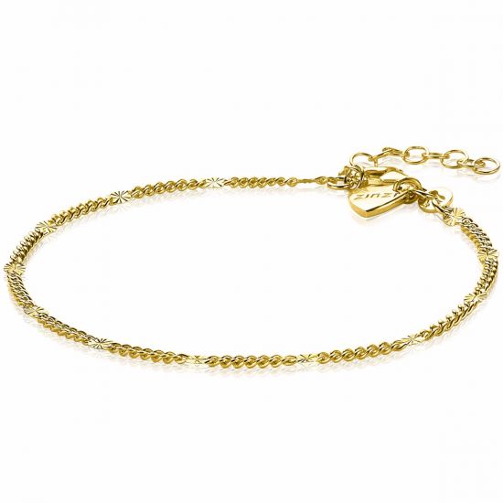 ZINZI silbernes Gourmet Fantasie Armband 14K gelb vergoldet 2,7mm breit 17-20cm ZIA2157G