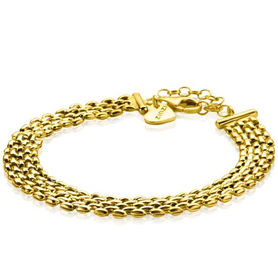 ZINZI zlv. rolex-style armband geel verguld 8mm