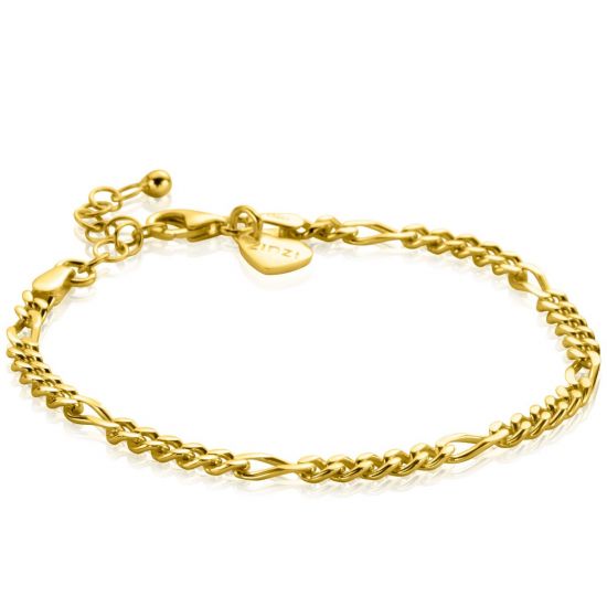 ZINZI zlv. armband gg. verg. figaro schakels 3.5mm