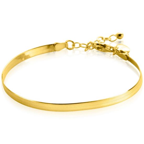 ZINZI zlv. armband gg.verguld plat slang poli 3.5mm