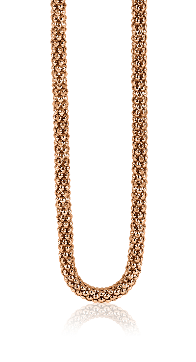 ZINZI silbernes Gliederkette rosé vergoldet 4,5mm breit 45cm ZIC1057R
