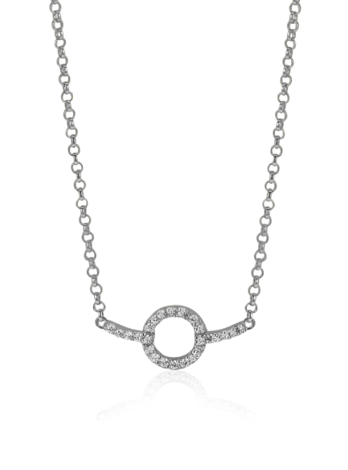 Zinzi silberne Kette eng rund design  weiß 42-45cm ZIC1063