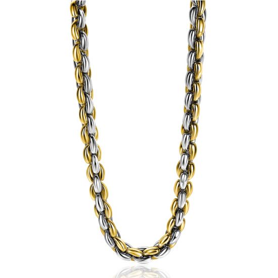 ZINZI silberne Gliederhalskette gelb vergoldet 7mm breit 45cm ZIC1290