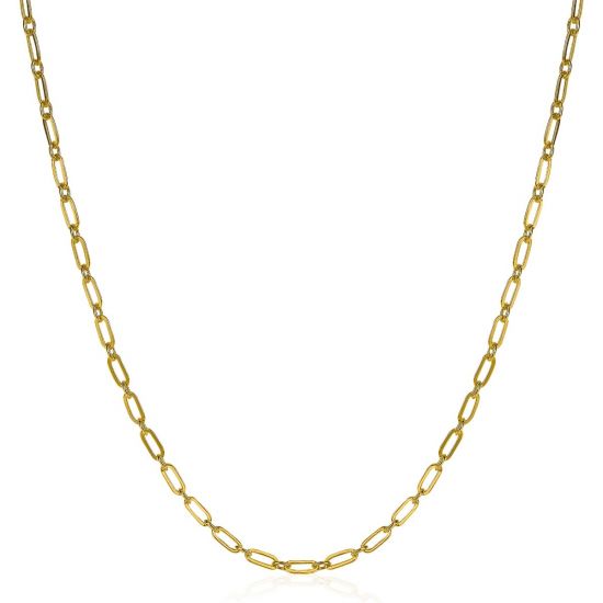 ZINZI silberne Kette 45cm gelb vergoldet mit 'paperclip' Glieder 2,4mm breit ZIC2033G