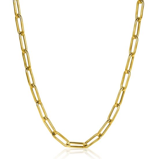 ZINZI zlv. collier gg. verg. paperclip 5.8mm 45cm