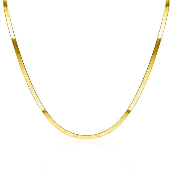 ZINZI zlv. collier gg.verg. plat slang 3.5mm 45cm