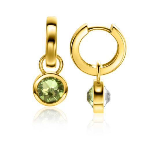 ZINZI creoolhangers Swar.dubbel groen/wit