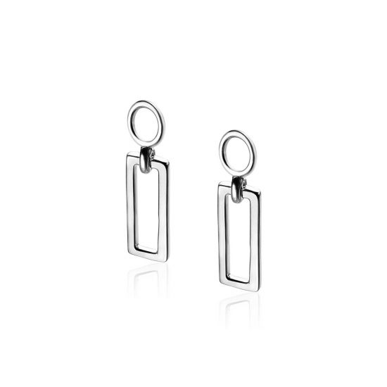 ZINZI silberne Ohrhänger offen Rechteck 14mm ZICH1692