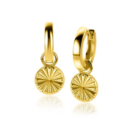 ZINZI zlv.oorbedels goud verguld zon 10mm