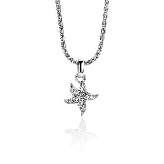 ZINZI zlv. hanger zeester pave zirconia's